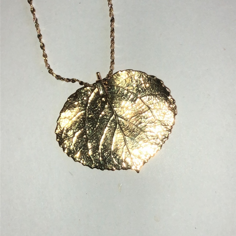 Rocky Mountain Leaf Company Real Aspen Leaf 24K Gold Finish - Picture 3 of 7